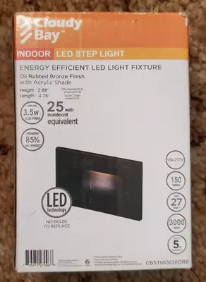 Cloudy Bay 120V Dimmable LED Step Light, 3000K, 3W