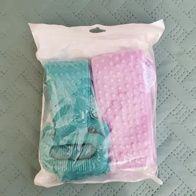 Silicone Bath Body Brush, 2-Pack, Purple and Green
