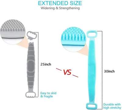 Silicone Bath Body Brush, 2-Pack, Purple and Green photo 4