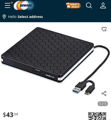 Amicool External CD/DVD Drive, Slim USB Rewriter photo 2