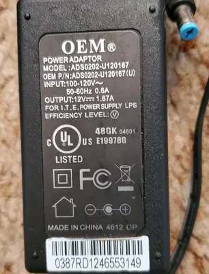 AT&T U-verse Wireless Receiver AC Adapter ADS0202-U120167 photo 2
