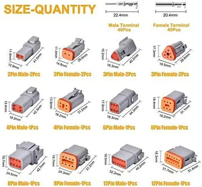 96-Piece Waterproof Electrical Wire Connector Plug Set, 8 Kits photo 2