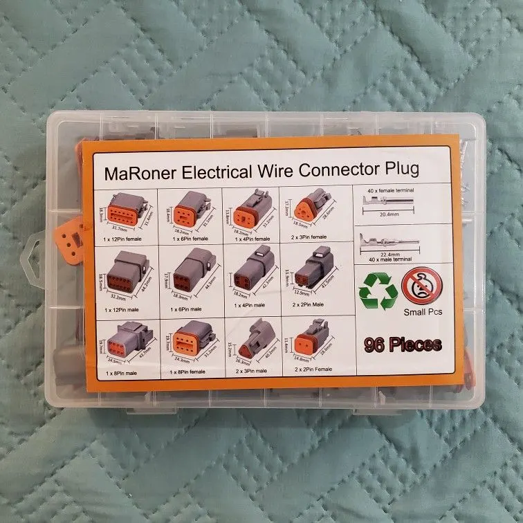 96-Piece Waterproof Electrical Wire Connector Plug Set, 8 Kits