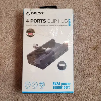 ORICO Aluminum 4-Port USB 3.0 Clamp Hub with Extra Power Port