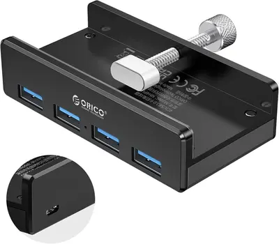ORICO Aluminum 4-Port USB 3.0 Clamp Hub with Extra Power Port photo 3