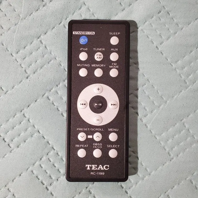 Genuine TEAC RC-1199 Remote for Hi-Fi Table Clock Radio System