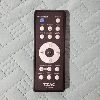 Genuine TEAC RC-1199 Remote for Hi-Fi Table Clock Radio System