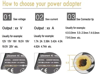 19V 3.95A AC Adapter, 5.5x2.5mm, for Acer, Compaq, Lenovo, HP, Toshiba, Asus photo 5