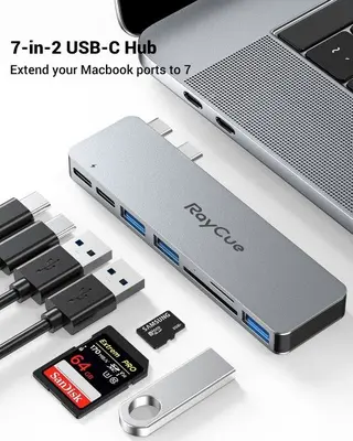 RayCue ExpandPro Duo Lite 7-in-2 USB-C Hub for MacBook photo 2