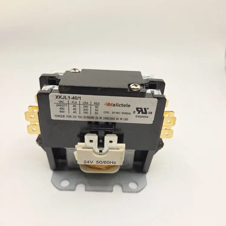 HVAC Motor Contactor, 1 Pole, 40A, 24VAC Coil