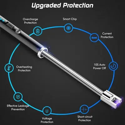 USB-Rechargeable Flameless Arc Candle Lighter with Flexible Neck and LED photo 2