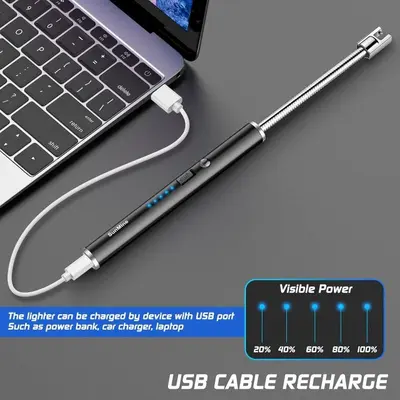 USB-Rechargeable Flameless Arc Candle Lighter with Flexible Neck and LED photo 4