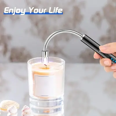 USB-Rechargeable Flameless Arc Candle Lighter with Flexible Neck and LED photo 6