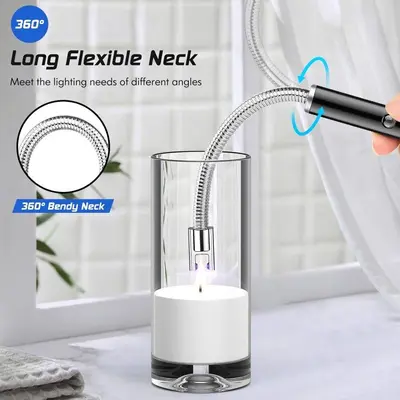 USB-Rechargeable Flameless Arc Candle Lighter with Flexible Neck and LED photo 5