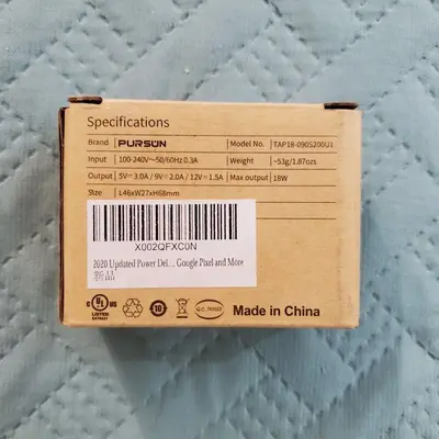 Pursun 18W Dual USB and USB-C Power Delivery Quick Charger photo 2
