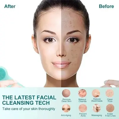 Electric Silicone Facial Cleansing Brush, Waterproof and Heated photo 7