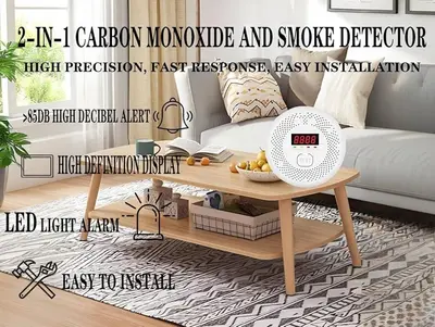 Battery-Powered Carbon Monoxide and Smoke Detector with LCD photo 6
