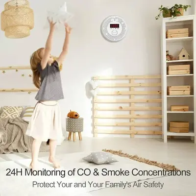 Battery-Powered Carbon Monoxide and Smoke Detector with LCD photo 4