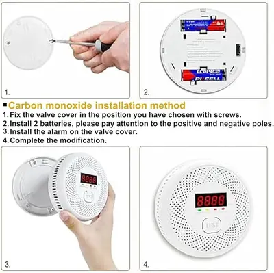 Battery-Powered Carbon Monoxide and Smoke Detector with LCD photo 3