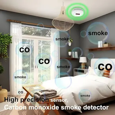 Battery-Powered Carbon Monoxide and Smoke Detector with LCD photo 5