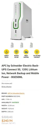 APC Network Lithium-Ion Battery Backup (UPS) with Mobile Power Pack photo 4