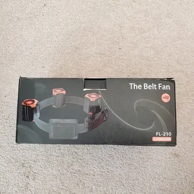 Portable Rechargeable Waist Fan with 3 Heads and Belt Clip