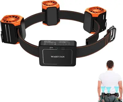 Portable Rechargeable Waist Fan with 3 Heads and Belt Clip photo 6