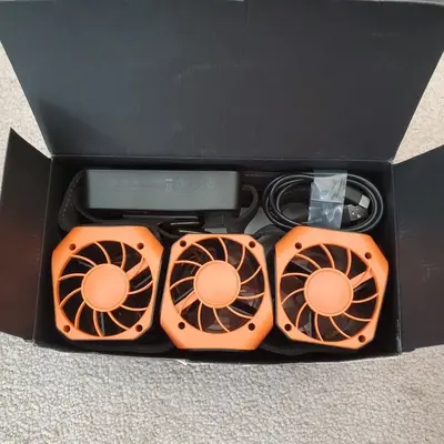 Portable Rechargeable Waist Fan with 3 Heads and Belt Clip photo 2