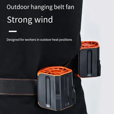 Portable Rechargeable Waist Fan with 3 Heads and Belt Clip photo 5