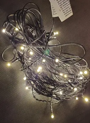 Indoor/Outdoor LED Christmas Lights on Dark Green Cable photo 1
