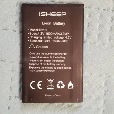 D210 Li-Ion Battery, 4.2V 1600mAh