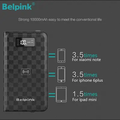 Belpink 10000mAh Quick Charge Power Bank with Qi Wireless Charger photo 6