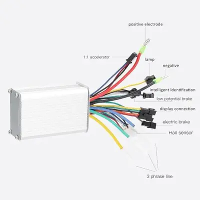 Ebike Controller 36-60V 350W with Display Panel and Thumb Throttle photo 2