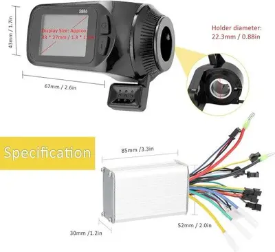 Ebike Controller 36-60V 350W with Display Panel and Thumb Throttle photo 4
