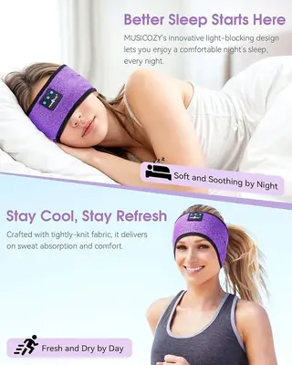 Wireless Bluetooth Sleep Headphones Headband for Sports and Sleeping photo 2