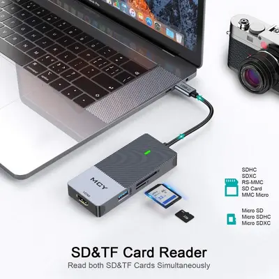 MCY 7-in-1 USB-C Hub: 4K HDMI, 3 USB 3.0, Card Reader photo 6
