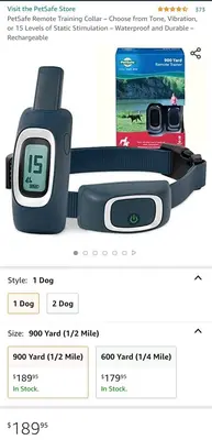 PetSafe 900-Yard Remote Training Collar: Tone, Vibration, 15 Levels photo 2
