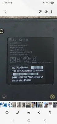Dell WD19TBS Thunderbolt Dock, 130W Power Delivery, 180W AC photo 5