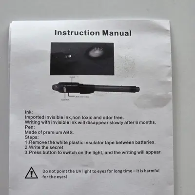 Spy Pen with Invisible Ink and Blacklight photo 4