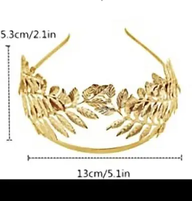 Gold Leaf Branch Crown, Bridal Laurel Hair Accessory photo 2
