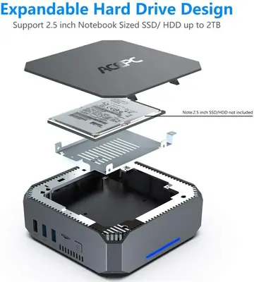 ACEPC AK1 Mini PC, Celeron, 8GB DDR3, 120GB SSD, Windows 10, 4K photo 6