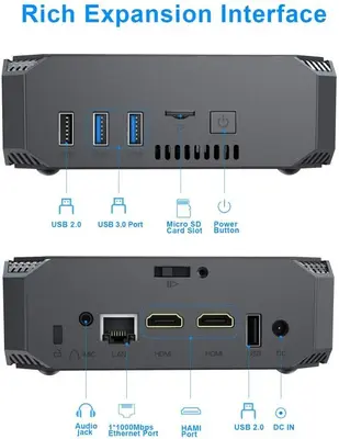 ACEPC AK1 Mini PC, Celeron, 8GB DDR3, 120GB SSD, Windows 10, 4K photo 5