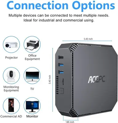 ACEPC AK1 Mini PC, Celeron, 8GB DDR3, 120GB SSD, Windows 10, 4K photo 12