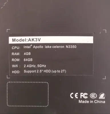AK3V Mini PC, Celeron J3455, 4GB/64GB eMMC, Windows 10 photo 2