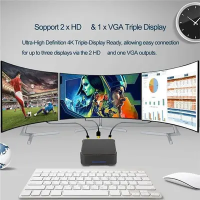 AK3V Mini PC, Celeron J3455, 4GB/64GB eMMC, Windows 10 photo 6