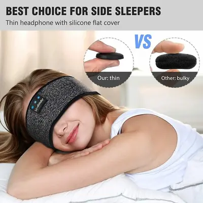 Bluetooth Sleep Headphones Headband and Sleep Mask photo 4