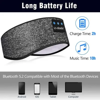 Bluetooth Sleep Headphones Headband and Sleep Mask photo 6
