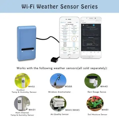 Ecowitt GW1100 WiFi Gateway with Temperature, Humidity and Pressure Sensors photo 7