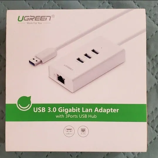 Ugreen USB 3.0 Gigabit Ethernet Adapter with 3-Port Hub