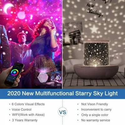 WiFi App-Controlled Starry Sky Planet Christmas Night Light Projector photo 9